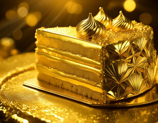 Golden piece of cake