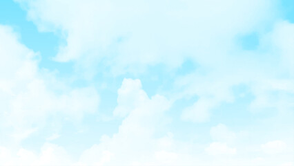 Clouds in the blue sky horizontal view.