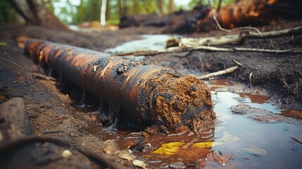 Fototapeta premium rusted oil leak