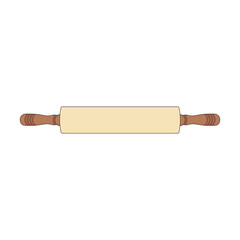 kids drawing cartoon Vector illustration rolling pin icon Isolated on White