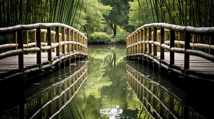 pond bamboo wood