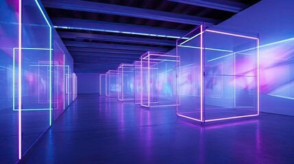 Obraz premium contemporary purple blue light