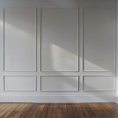Fototapeta premium A front-facing image of an interior white wall