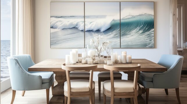 area blurred coastal interior design