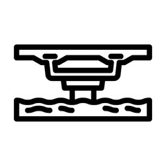 box girder bridge line icon vector. box girder bridge sign. isolated contour symbol black illustration