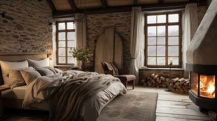 wooden interior bedroom