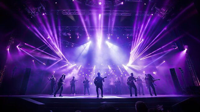 performers purple lights