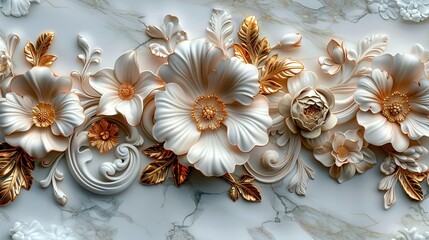 decorative floral flower design white background art texture pattern style ornamental vintage wall architecture