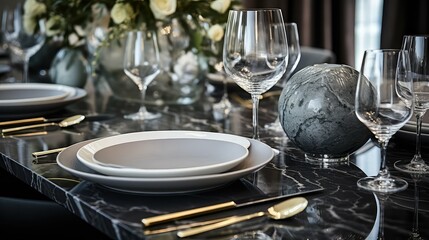 luxurious gray table top