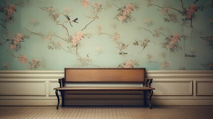 vintage blurred bench interior