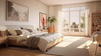 bedroom blurred rug interior design