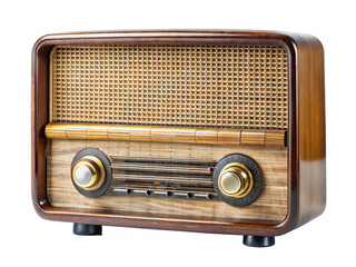 old vintage radio isolated on transparent background