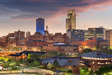 Omaha, Nebraska, USA Downtown Cityscape