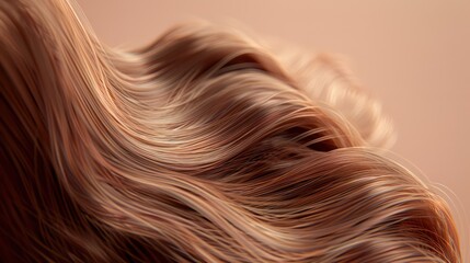 Long healthy beautiful female brown hair for shampoo or hair salon advertising. Generative AI