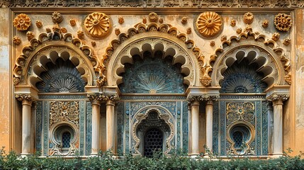 Obraz premium architecture ancient spain travel tourism andalusia decoration palace landmark europe moorish arab