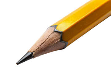 close up pencil isolated on transparent background