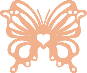 Orange butterfly vector illustration, SVG design