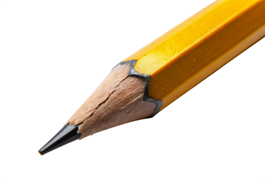 close up pencil isolated on transparent background