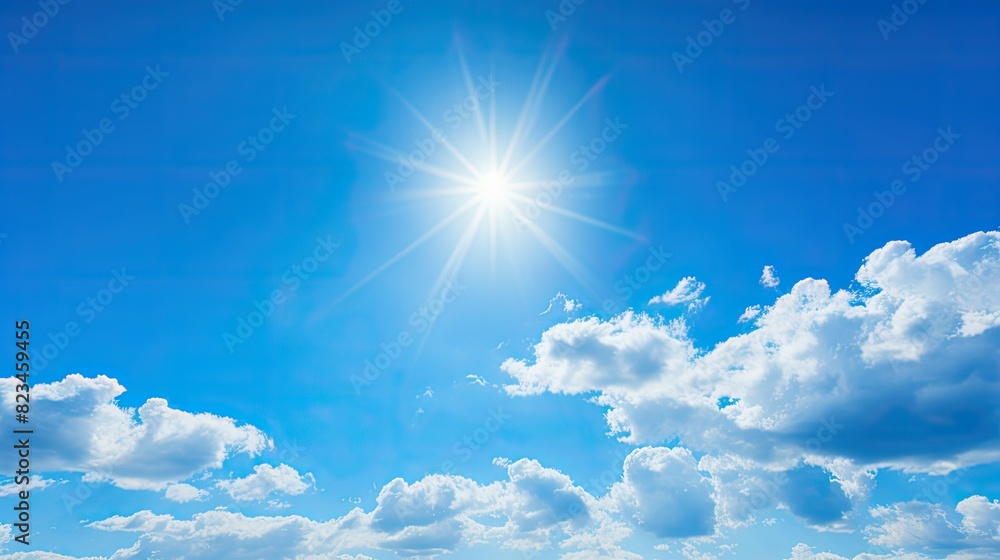 Sticker bright blue sky sun