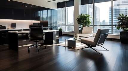 Fototapeta premium contemporary dark wood floor