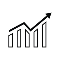 Graph chart icon vector. Growth icon symbol.