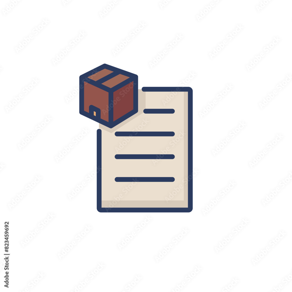 Poster cardboard box and clipboard line icon. post, service, address isolated outline sign. delivery and sh