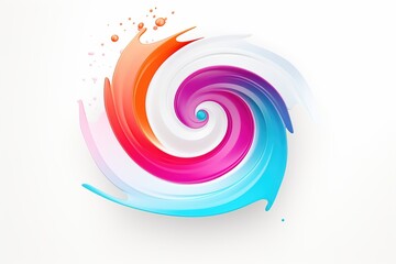 colorful vortex icon, logo template. Abstract multicolored curly lines, in a circle, highlighted on a white background, a sports concept, a multicolored striped logo, a place to copy your text.