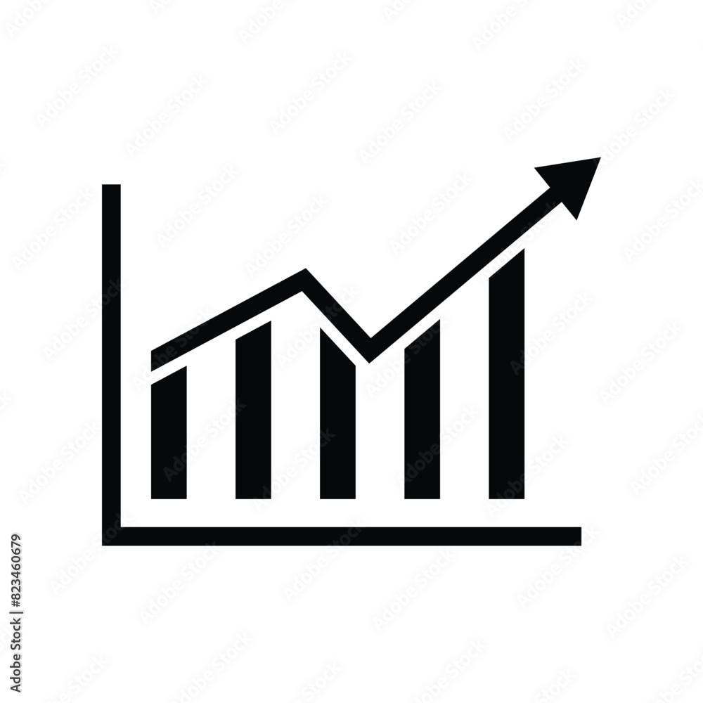 Poster flat graph chart icon symbol vector illustration.