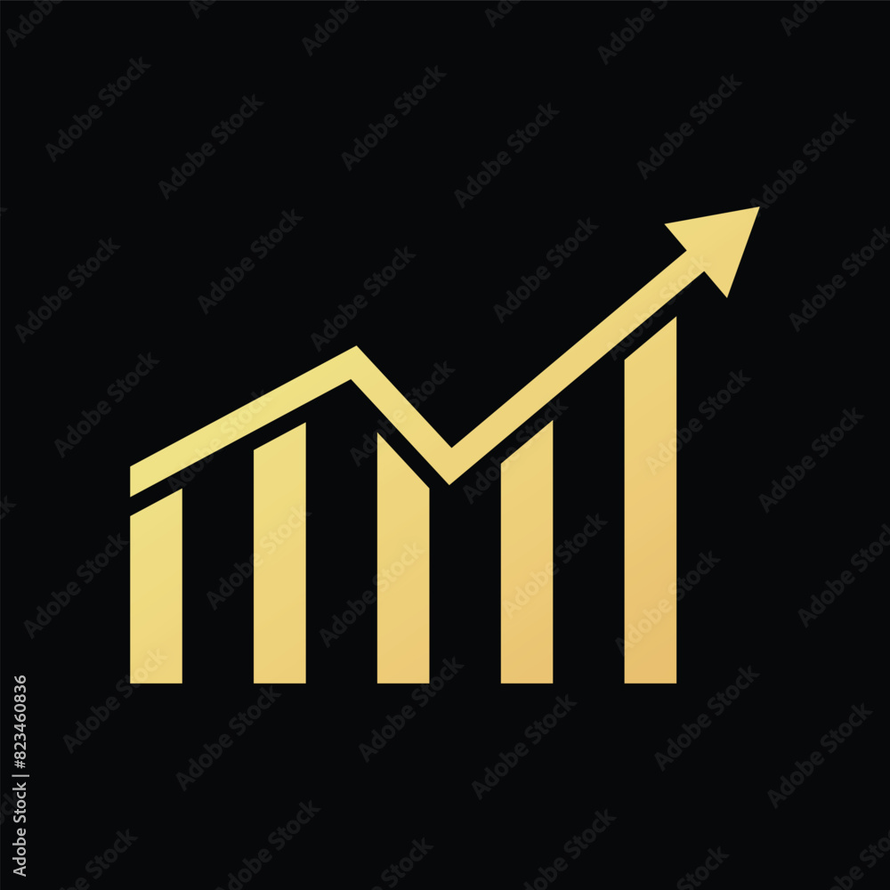 Aufkleber graph chart icon flat vector illustration.