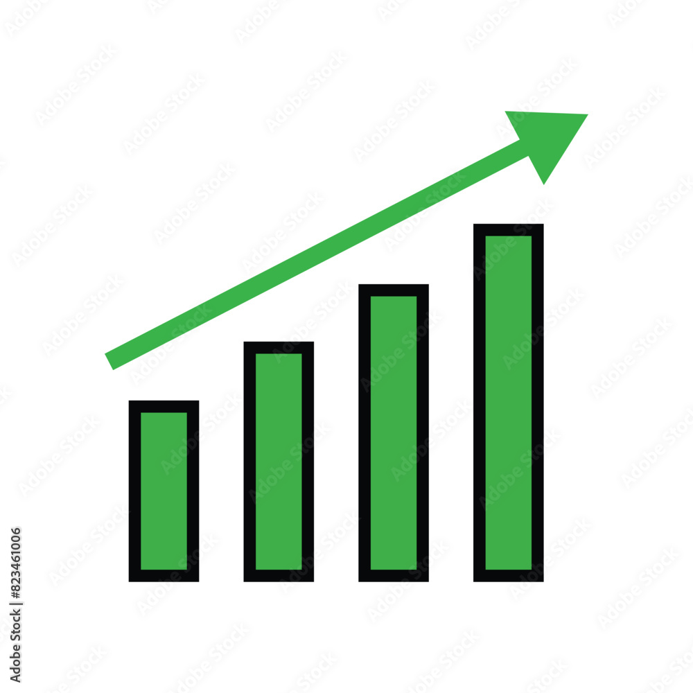 Poster graph chart icon vector. growth icon symbol.