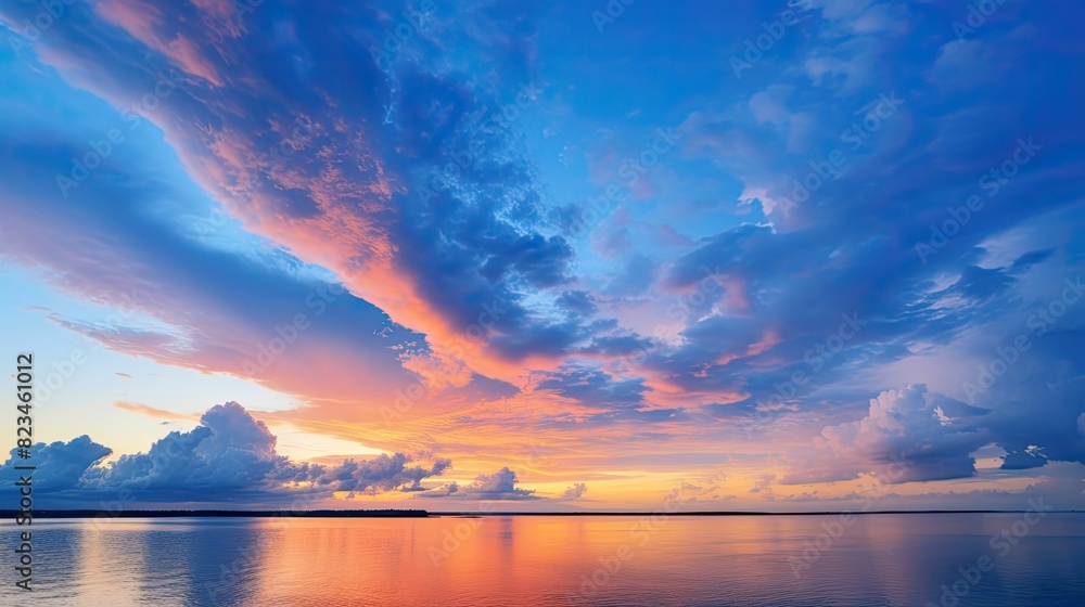 Sticker clouds dark blue sky