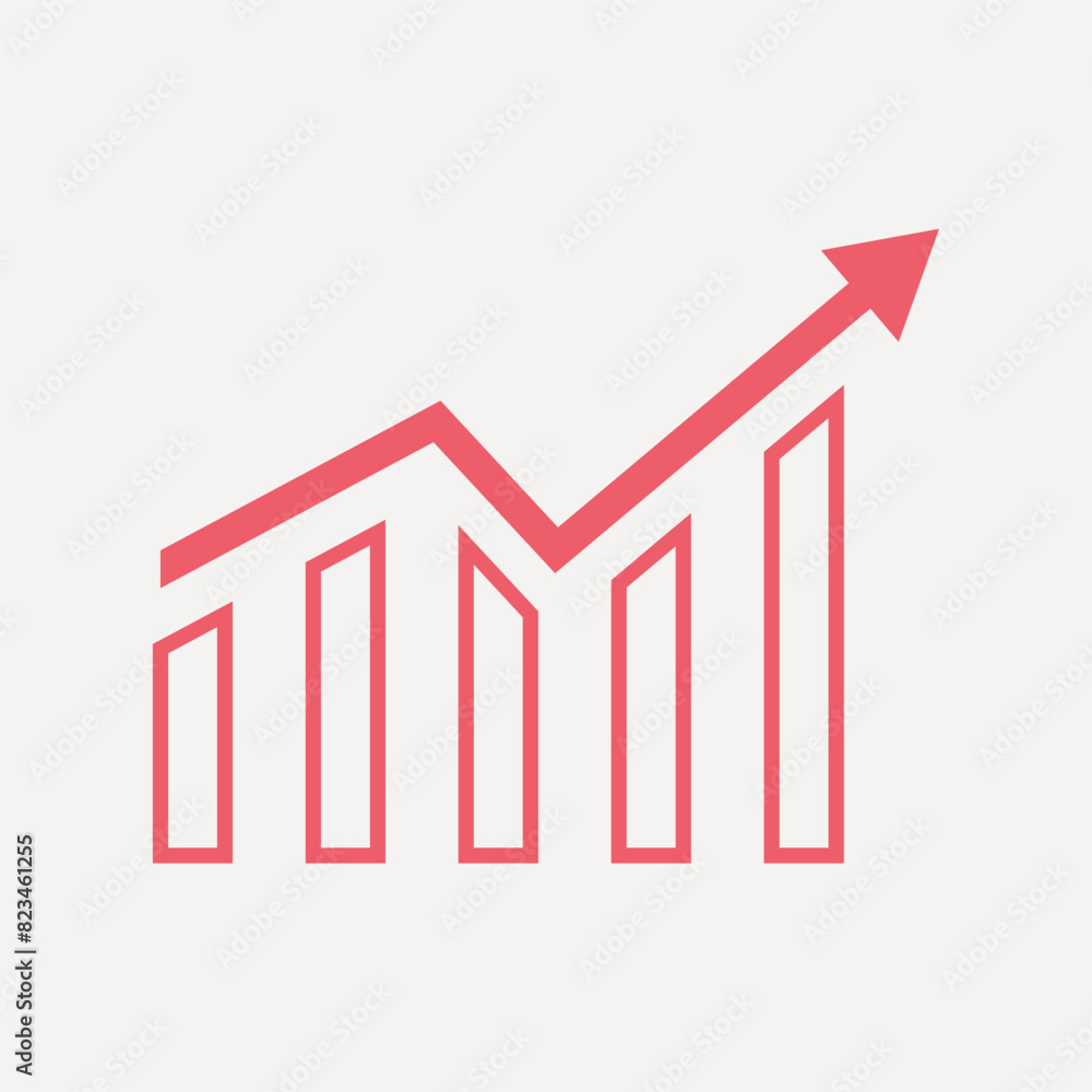 Poster graph chart icon vector. growth icon symbol.