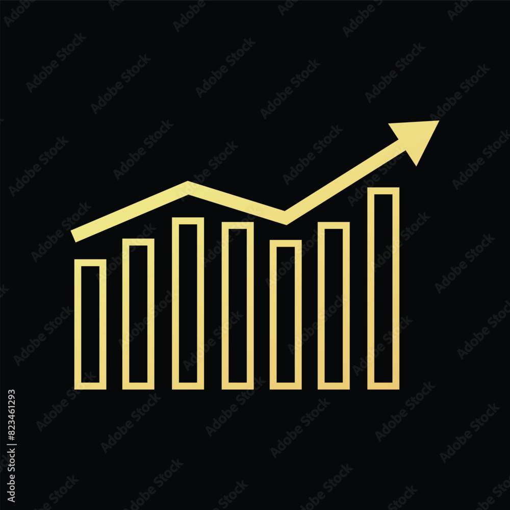 Poster graph chart icon vector. growth gradient icon symbol.