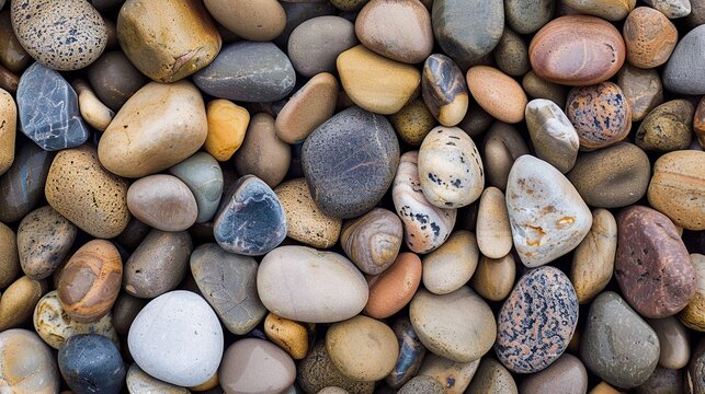 Abstract nature pebbles background , Blue pebbles texture. Generative Ai