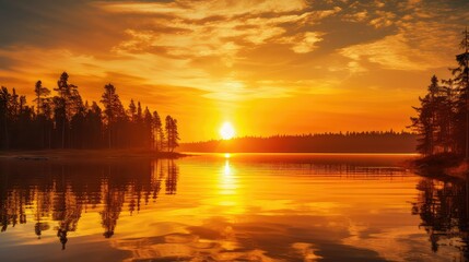 Obraz premium water yellow sunrise