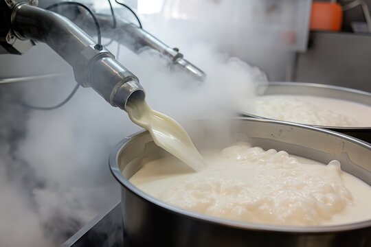 UTH milk undergoes a rapid steam treatment