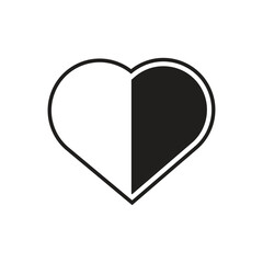 Heart icon in flat style with background.