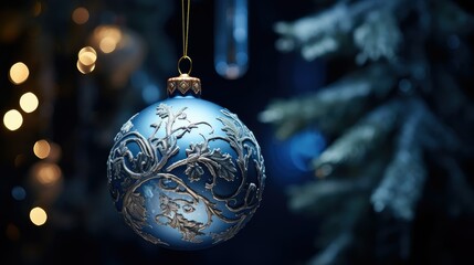 intricate ornament blue