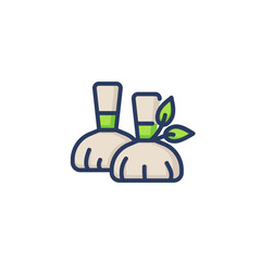 Herbal balls line icon. Thai massage, compresses, sack with herbs isolated outline sign. Spa salon, wellness, body care concept. Vector illustration, symbol element for web design and apps