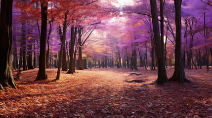 leaves violet forest