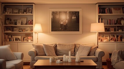 cozy blurred family home interior