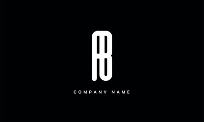 AB, BA, A, B Abstract Letters Logo Monogram