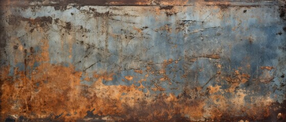 Fototapeta premium Distressed metal sheet with rust details, perfect for gritty designs