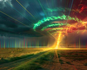 Illustrated of Tornado warning system enhanced with Doppler radar.