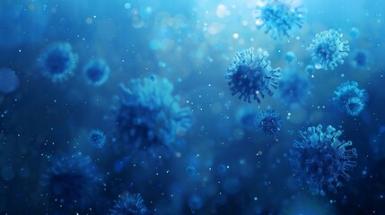 Fototapeta premium Background modern illustration of Coronavirus COVID-19 in 3D blue