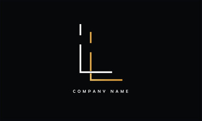 LL, LL Abstract Letters Logo Monogram