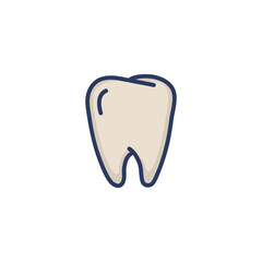 Tooth thin line icon. Dental clinic symbol, whitening, molar isolated outline sign. Dental care, healthy teeth, dentistry concept. Vector illustration, symbol element for web design and apps