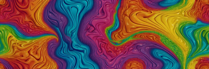 Vibrant flowing wave pattern with abstract liquid shapes and bright colors