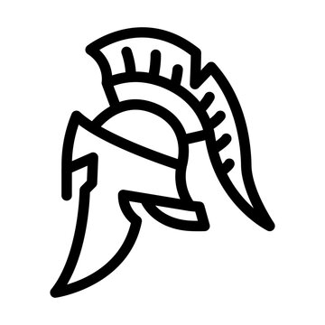 recommend clip art: helmet spartan roman greek line icon vector. helmet spartan roman greek sign. isolated contour symbol black illustration