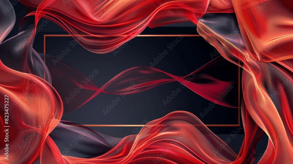 Poster this template layout features an elegant and beautiful abstract design in red and black